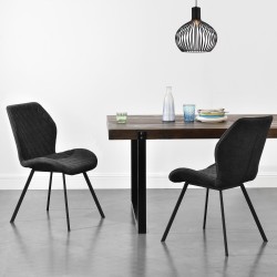 Трапезен стол Sarpsborg,  Комплект от 2 броя, Тъмносив цвят - Столове