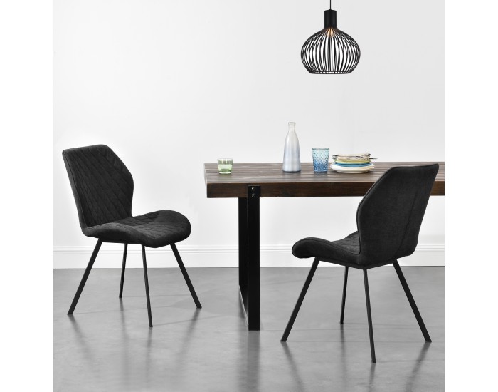 Трапезен стол Sarpsborg,  Комплект от 2 броя, Тъмносив цвят