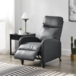 TV Фотьойл  Relax, регулируема облегалка, Еко кожа, Сив, 102 см. - Промоции