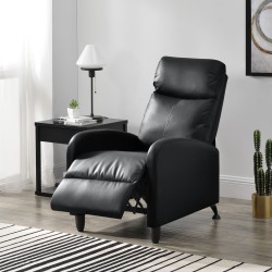 TV Фотьойл  Relax, регулируема облегалка, Еко кожа, Черен, 102 см. - Промоции