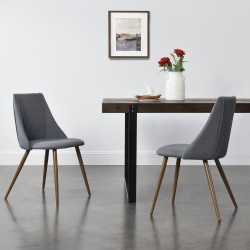 Комплект от 2 бр. тапицирани трапезни столове 83x50x53 cm, Тъмносиви 67263862 - Трапезни столове
