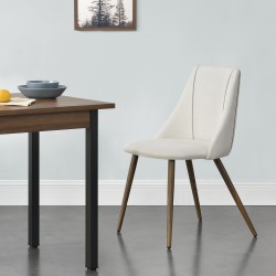 Тапициран стол Danzig,  Комплект от 2 броя,  дървени,  бежов цвят - Sonata G