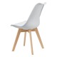 Трапезарен комплект  81 x 49 x 57 cm , 2 броя столове, тапицирани с изкуствена кожа с крака от буково дърво, Бели