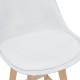 Бар стол с облегалка Lublin,  Комплект от 6 броя, бял цвят