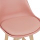 Комплект от 2 бар стола , корпус от Бук, тапицирани с еко кожа, 105 cm високи, Розови