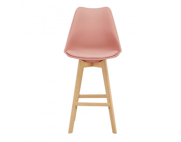 Бар стол с облегалка Lublin,  Комплект от 6 броя,  Розе цвят