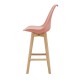 Бар стол с облегалка Lublin,  Комплект от 6 броя,  Розе цвят