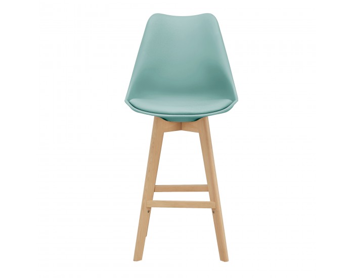 Бар стол с облегалка Lublin, Комплект от 4 броя,ментово зелен цвят