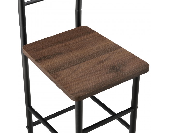 Мъжки камериерски стол Anahim, размери  107x45x45 см,  със закачалка + поставка за панталон, рафт, метална рамка, вид на орех