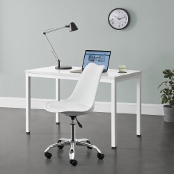 Офис стол Atherton, имитация на кожа, бял цвят - Офис столове