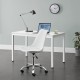Офис стол Atherton, имитация на кожа, бял цвят