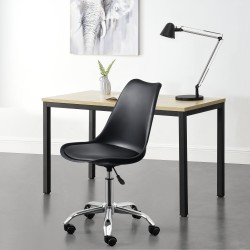 Офис стол Atherton,  имитация на кожа,  черен цвят - Офис столове