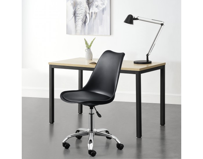 Офис стол Atherton,  имитация на кожа,  черен цвят