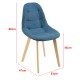 Трапезен стол Kopparberg,  Комплект от 2 броя, син цвят