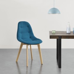 Трапезен стол Kopparberg,  Комплект от 6 броя, син цвят - Трапезни столове