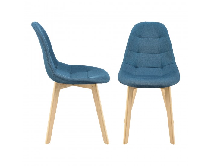 Трапезен стол Kopparberg,  Комплект от 6 броя, син цвят