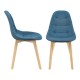 Трапезен стол Kopparberg,  Комплект от 6 броя, син цвят