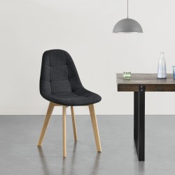 Трапезен стол Kopparberg, Комплект от 2 броя,черен цвят - Трапезни столове