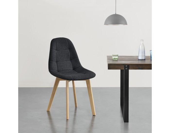 Трапезен стол Kopparberg,  Комплект от 4 броя, черен цвят