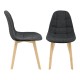 Трапезен стол Kopparberg,  Комплект от 6 броя, черен цвят