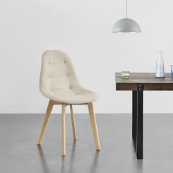 Трапезен стол Kopparberg,  Комплект от 2 броя, бежов цвят - Трапезни столове
