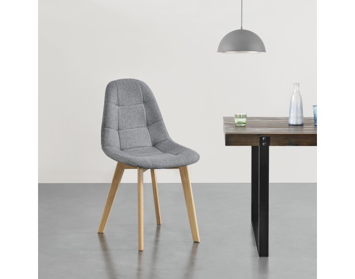 Трапезен стол Копарберг,  Комплект от 2 броя,  Светлосив цвят