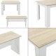 Комплект маса и пейка Hokksund, размери 110x70 см,  с 2 пейки, цвят бял, дъб