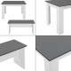 Комплект маса и пейка Hokksund, размери 110x70 см,  с 2 пейки,  Бяло, Сив цвят