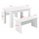 Комплект маса и пейка Hokksund, размери  110x70 см,  с 2 пейки, в бял цвят
