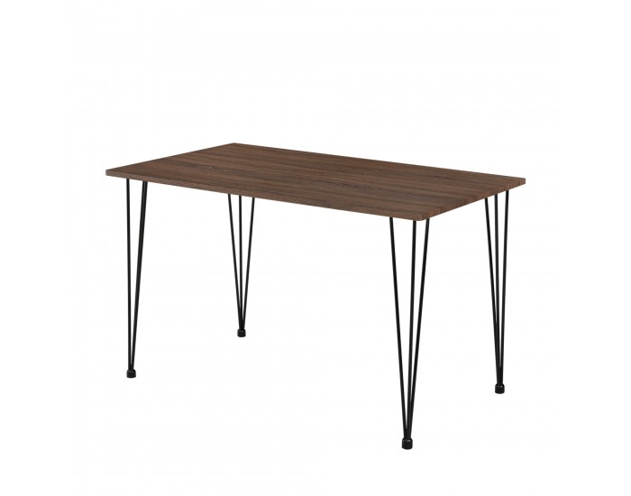 Елегантна дизайнерска маса с 4 стола 120 x 70 cm Ефект Дърво/ Сив