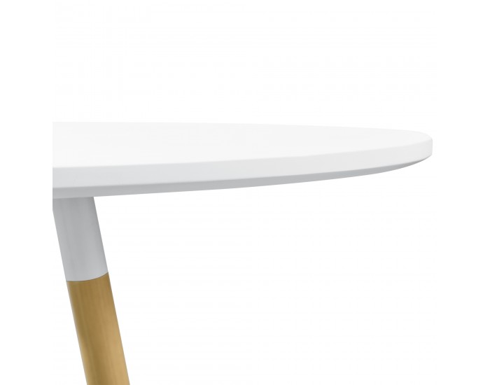 Кръгла маса за хранене Camille за 3-ма ø80cm x 75 cm MDF, Бяла, Ретро дизайн