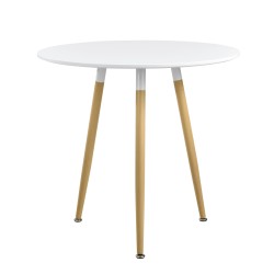 Кръгла маса за хранене Camille за 3-ма ø80cm x 75 cm MDF, Бяла, Ретро дизайн - Трапезни маси