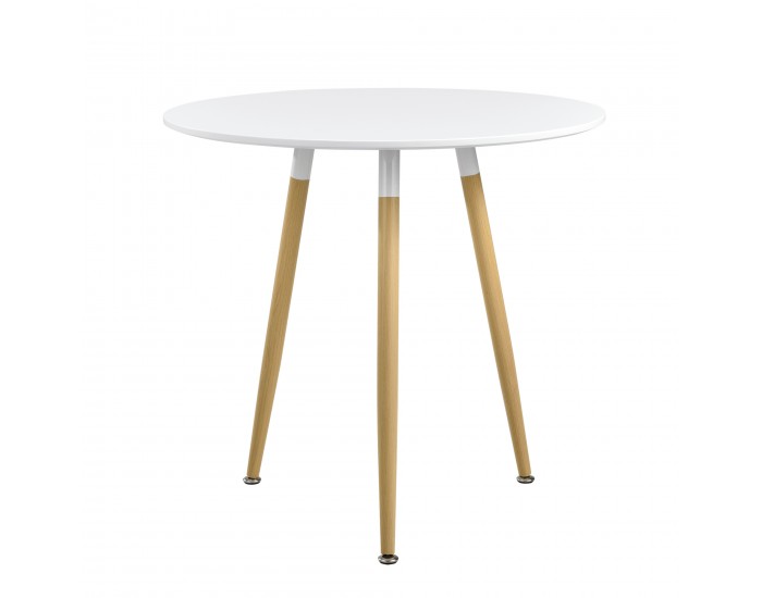 Кръгла маса за хранене Camille за 3-ма ø80cm x 75 cm MDF, Бяла, Ретро дизайн Кръгла маса за хранене Camille за 3-ма ø80cm x 75 cm MDF, Бяла, Ретро дизайн