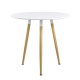 Кръгла маса за хранене Camille за 3-ма ø80cm x 75 cm MDF, Бяла, Ретро дизайн Кръгла маса за хранене Camille за 3-ма ø80cm x 75 cm MDF, Бяла, Ретро дизайн
