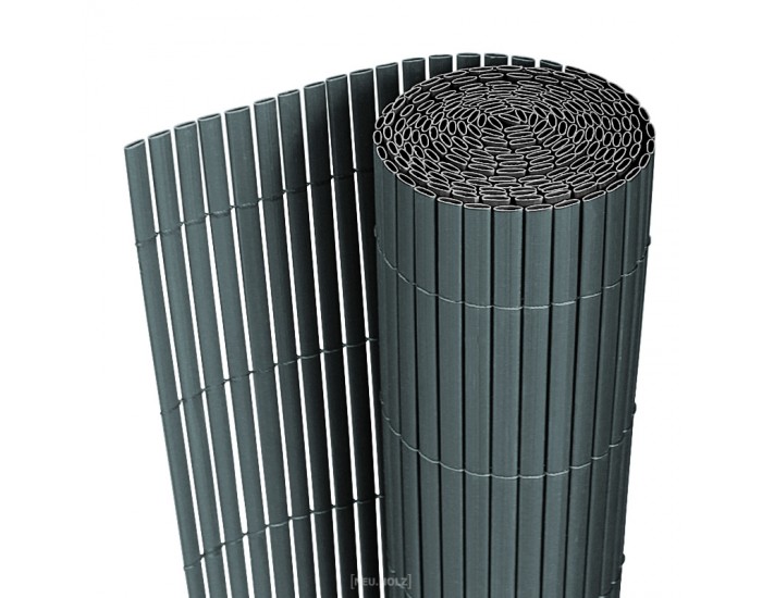 PVC плътна, непрозрачна ограда 90 x 300 cm, Сива PVC плътна, непрозрачна ограда 90 x 300 cm, Сива