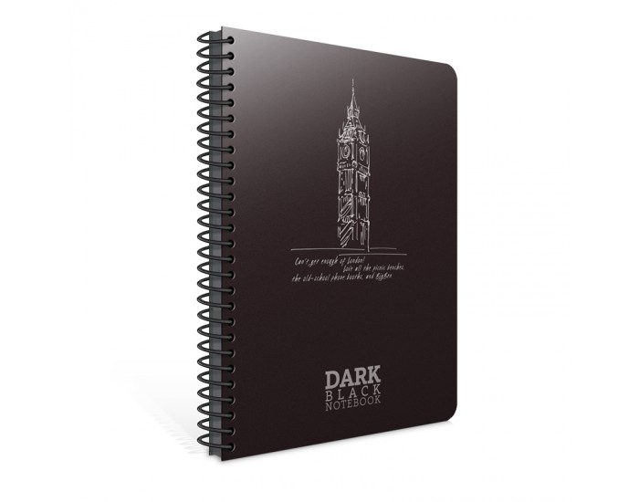 Gipta Dark Тетрадка 17 x 24 cm, с черни листове, PP корица, със спирала, 50 листа Gipta Dark Тетрадка 17 x 24 cm, с черни листове, PP корица, със спирала, 50 листа