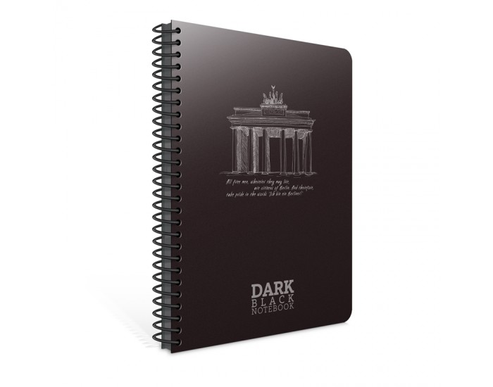 Gipta Dark Тетрадка 17 x 24 cm, с черни листове, PP корица, със спирала, 50 листа Gipta Dark Тетрадка 17 x 24 cm, с черни листове, PP корица, със спирала, 50 листа