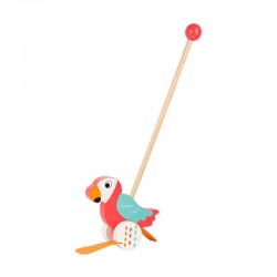 Small Foot Играчка за бутане Папагал, дървена, 47 х 6 х 18 cm - Пъзели и Игри