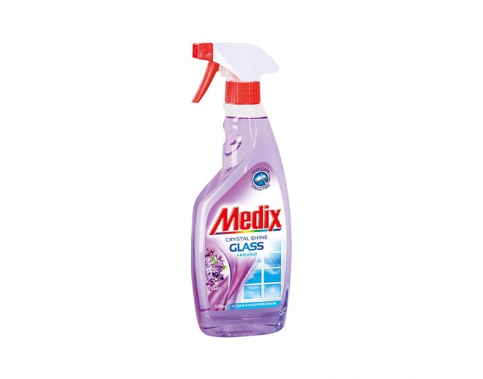 Medix Препарат за почистване на стъкла, с помпа, 500 ml, виолетов Medix Препарат за почистване на стъкла, с помпа, 500 ml, виолетов