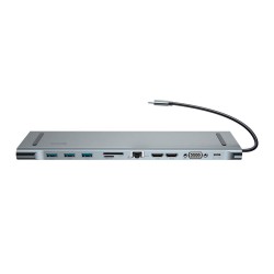 Докинг станция Baseus CATSX-G0G Enjoyment Series  Type-C Notebook Hub v2, сив - USB Хъбове, Четци и Флашки