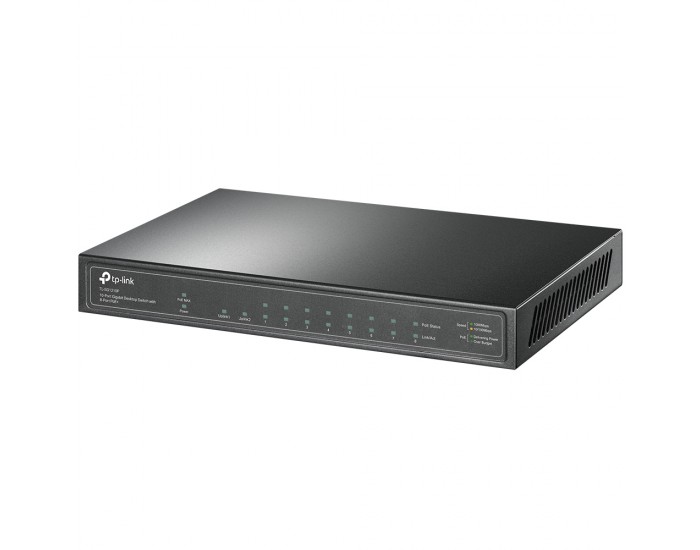 10-портов гигабитен настолен комутатор TP-Link TL-SG1210P с 8-PoE+ порта