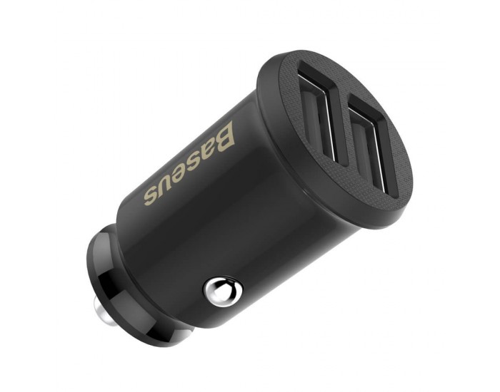 Зарядно за кола Baseus Grain Dual с два USB-А изхода 5V 3.1A, черно