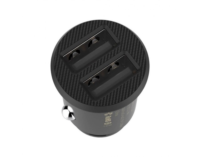 Зарядно за кола Baseus Grain Dual с два USB-А изхода 5V 3.1A, черно
