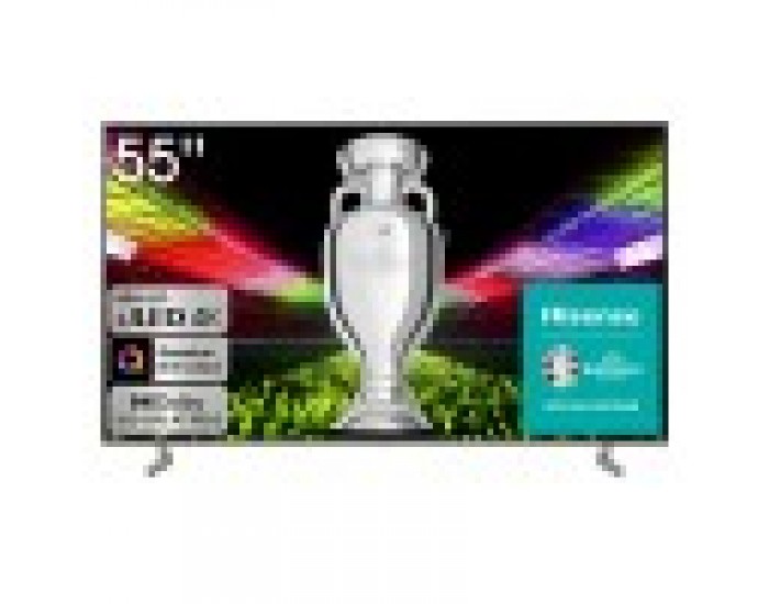 Телевизор Hisense 55" U6KQ, 4K Ultra HD 3840x2160, ULED, Quantum Dot, 60Hz, IPS, HDR 10+, HLG, Dolby Vision IQ, Dolby Atmos, Smart TV, WiFi 5GHz, WiFi Direct, BT, Anyview Cast, 3xHDMI, 2xUSB, LAN, CI+, DVB-T2/C/S2, Black