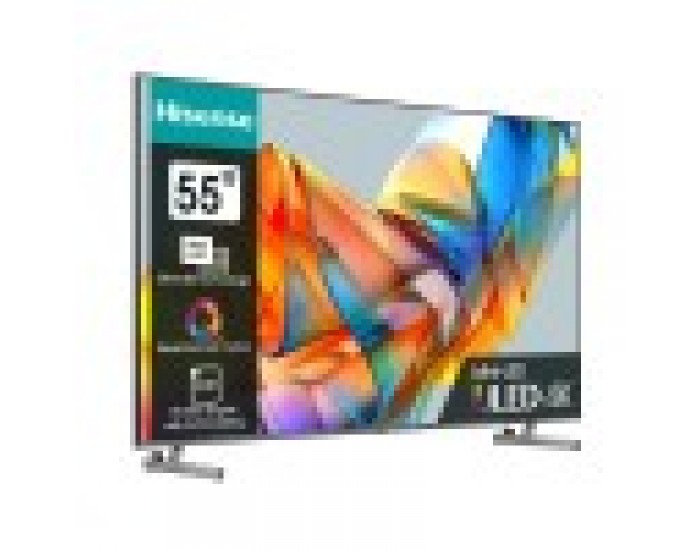 Телевизор Hisense 55" U6KQ, 4K Ultra HD 3840x2160, ULED, Quantum Dot, 60Hz, IPS, HDR 10+, HLG, Dolby Vision IQ, Dolby Atmos, Smart TV, WiFi 5GHz, WiFi Direct, BT, Anyview Cast, 3xHDMI, 2xUSB, LAN, CI+, DVB-T2/C/S2, Black