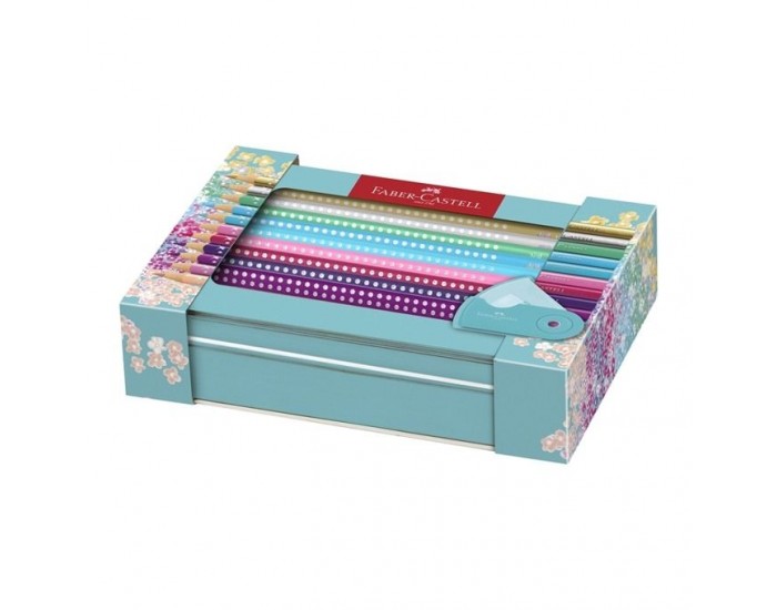 Faber-Castell Цветни моливи Sparkle, 20 цвята, с острилка Faber-Castell Цветни моливи Sparkle, 20 цвята, с острилка