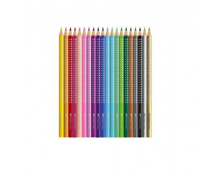 Faber-Castell Цветни моливи Sparkle, 20 цвята, с острилка Faber-Castell Цветни моливи Sparkle, 20 цвята, с острилка