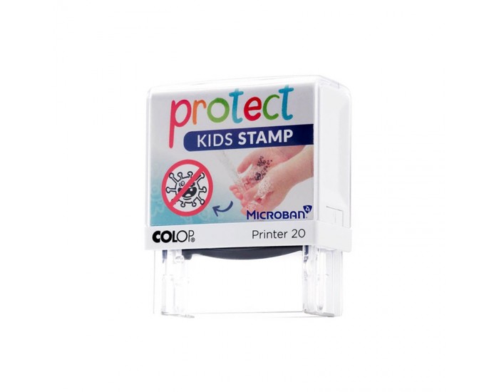 Colop Печат Microban Printer 20 Protect Kids, правоъгълен, черен Colop Печат Microban Printer 20 Protect Kids, правоъгълен, черен