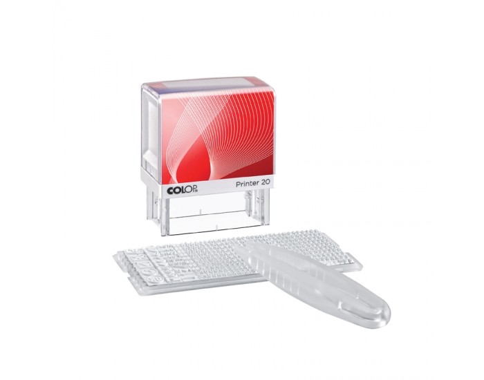 Colop Печат Printer 20/1 Set, самонареждащ се, 14 x 38 mm, с букви на латиница Colop Печат Printer 20/1 Set, самонареждащ се, 14 x 38 mm, с букви на латиница