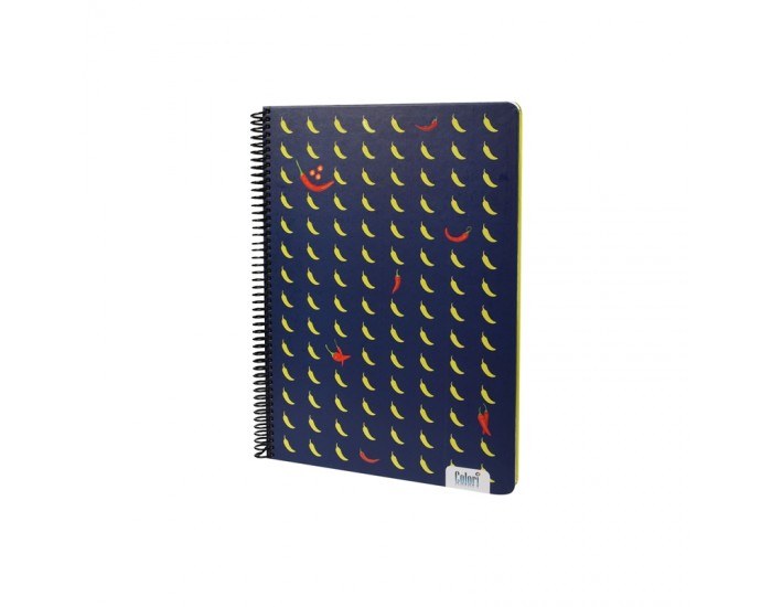 Colori Тетрадка, A4, широки редове, 2 теми, офсетова хартия, спирала, твърда корица, 100 листа Colori Тетрадка, A4, широки редове, 2 теми, офсетова хартия, спирала, твърда корица, 100 листа